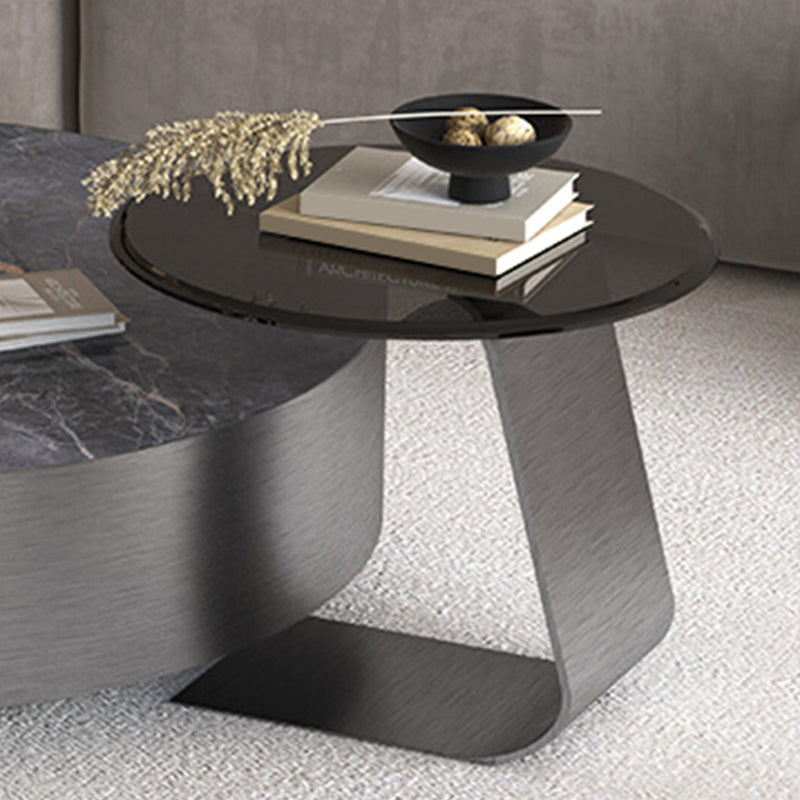 Black Coffee Table Slate 2 Piece Bunching Tables with Storage
