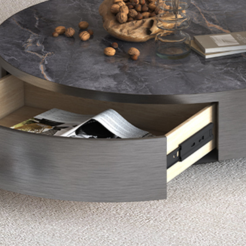 Black Coffee Table Slate 2 Piece Bunching Tables with Storage