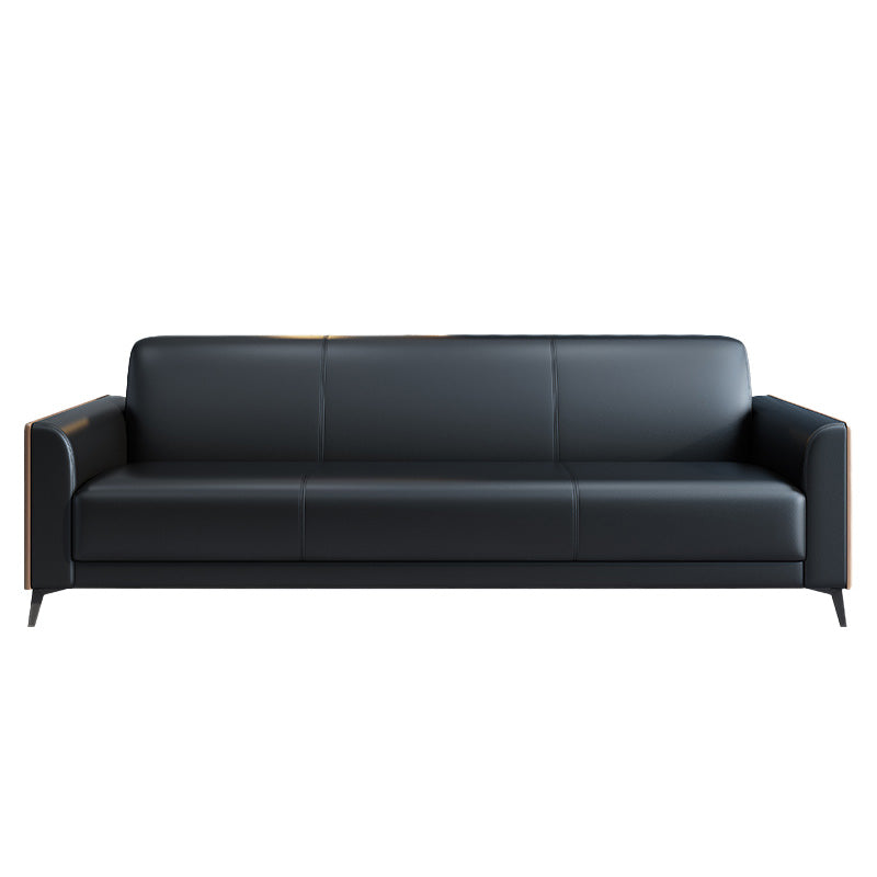 29" Wide Contemporary Sofa Black Stationary Seating for Living Room