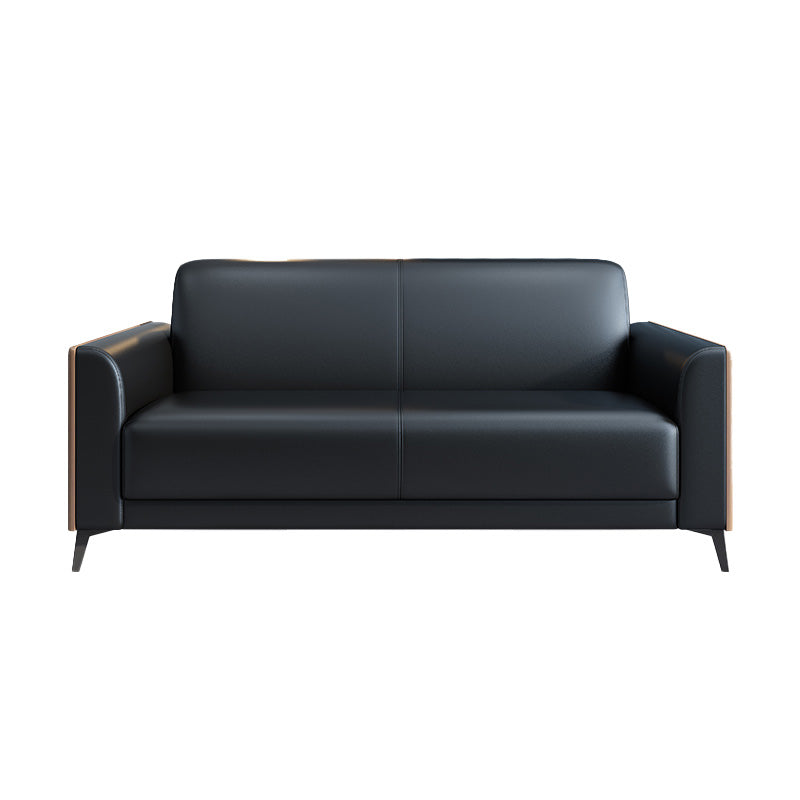 29" Wide Contemporary Sofa Black Stationary Seating for Living Room