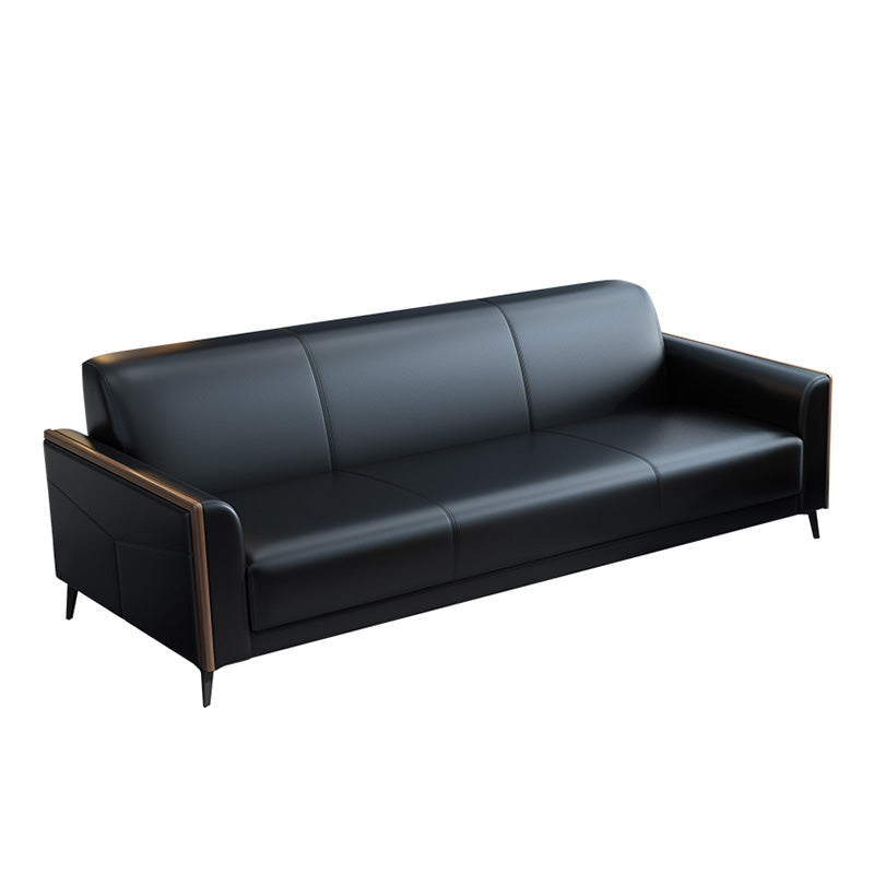 29" Wide Contemporary Sofa Black Stationary Seating for Living Room