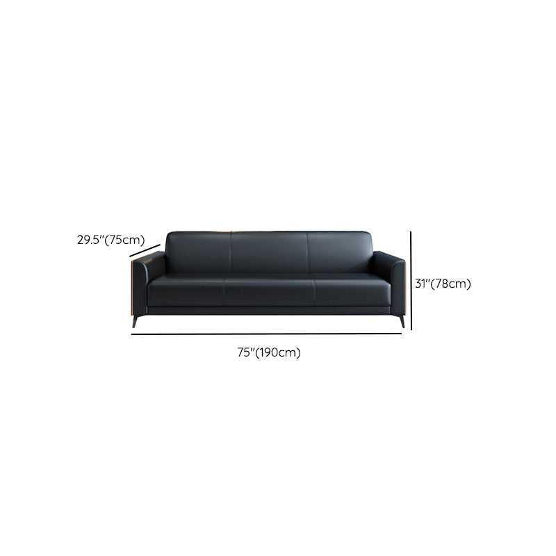 29" Wide Contemporary Sofa Black Stationary Seating for Living Room
