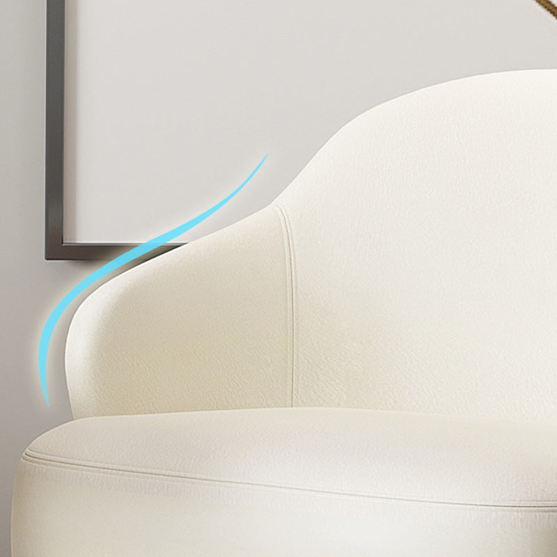 Glam Sewn Pillow Back 4 Legs Chair Upholstered Recessed Arms Chair