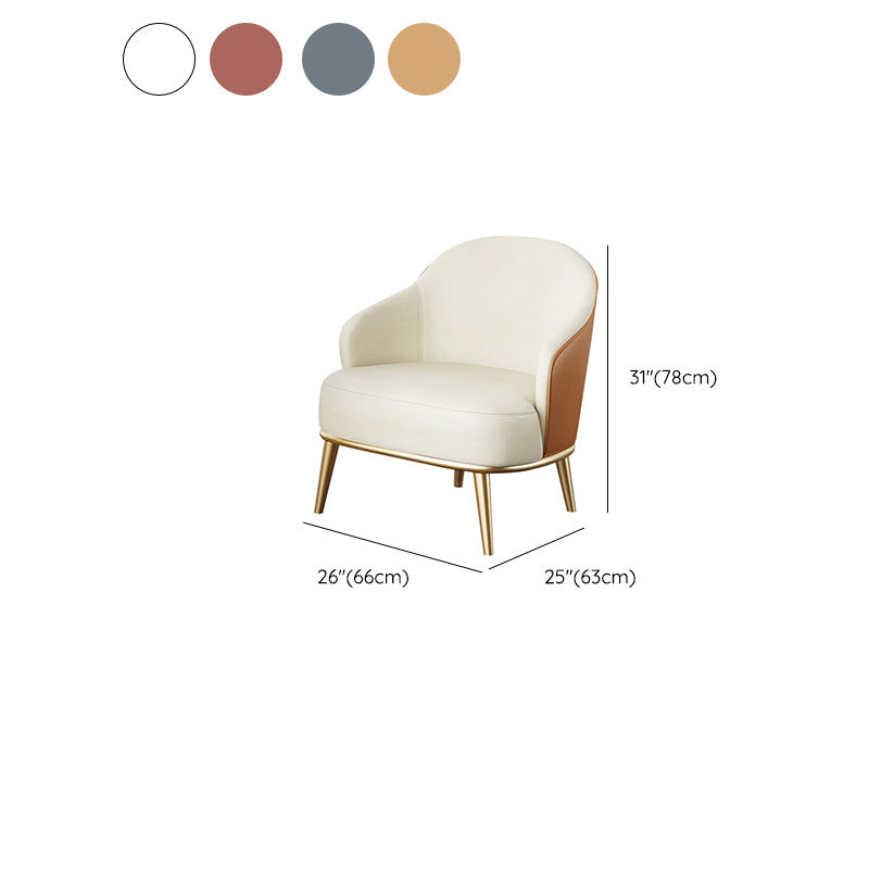 Glam Sewn Pillow Back 4 Legs Chair Upholstered Recessed Arms Chair