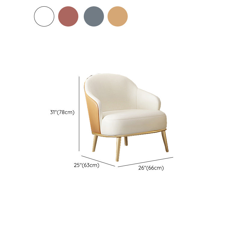 Glam Sewn Pillow Back 4 Legs Chair Upholstered Recessed Arms Chair