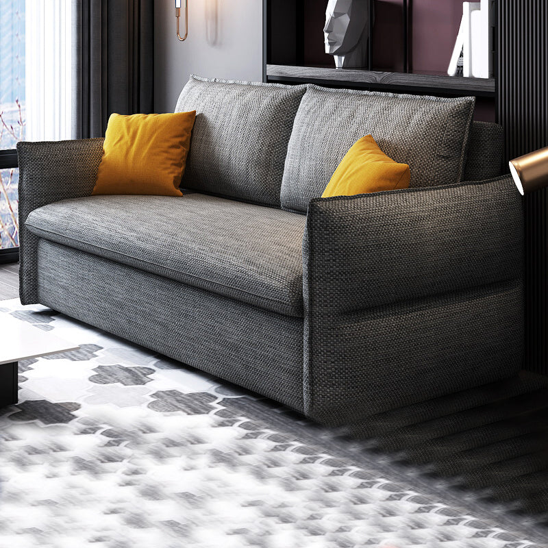 Scandinavian Futon Sleeper Sofa Pillow Back Futon and Mattress with Storage