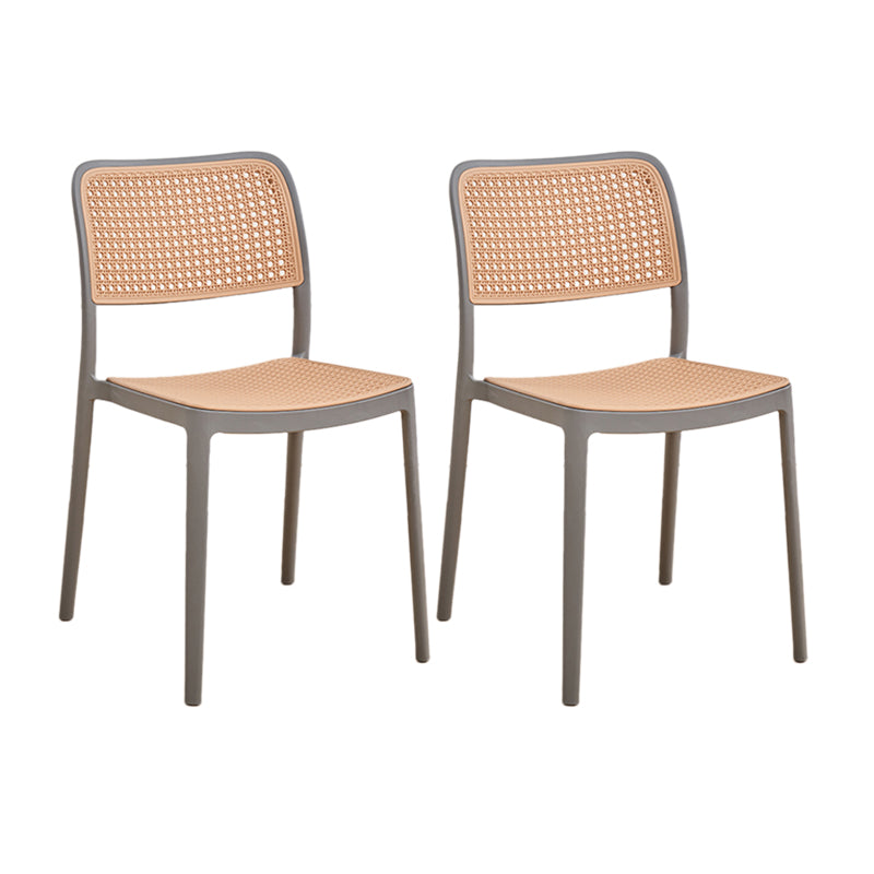 Stacking Outdoors Dining Chairs Tropical Plastic Patio Dining Chair