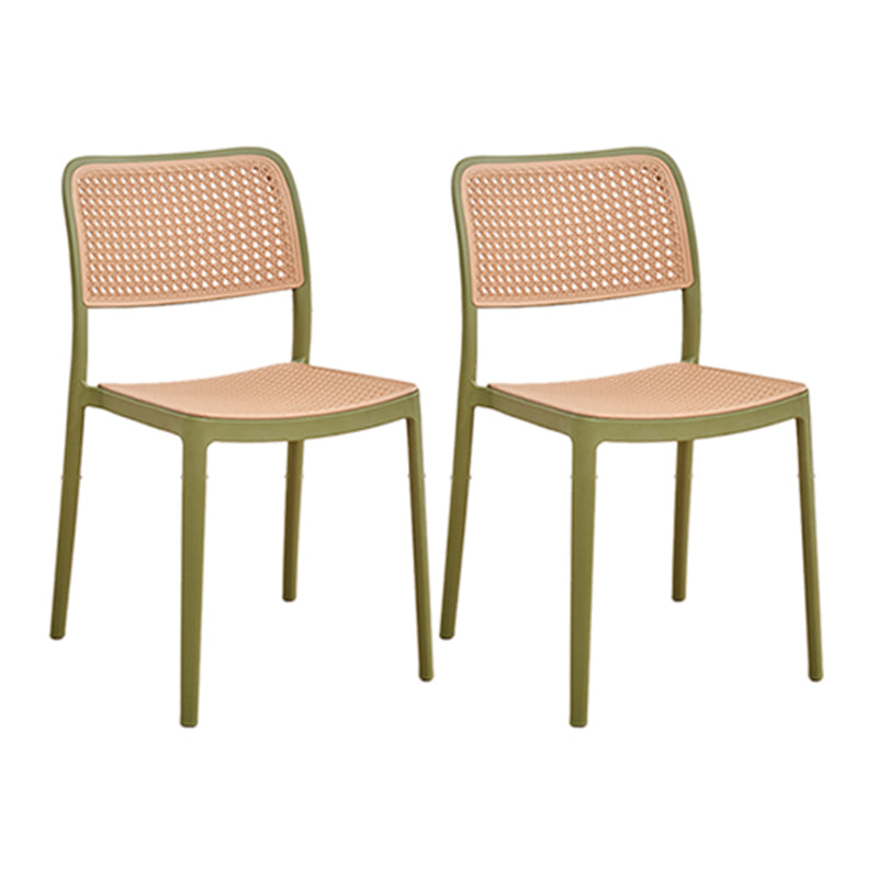Stacking Outdoors Dining Chairs Tropical Plastic Patio Dining Chair
