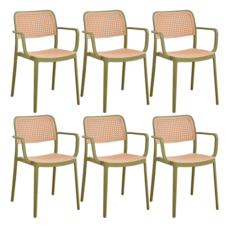 Stacking Outdoors Dining Chairs Tropical Plastic Patio Dining Chair