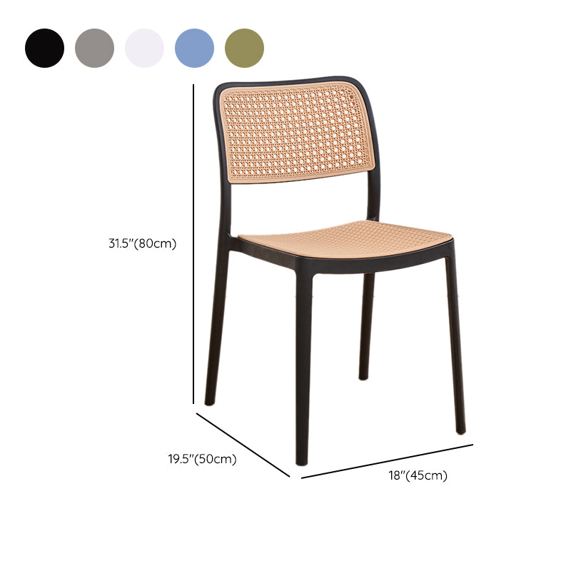 Stacking Outdoors Dining Chairs Tropical Plastic Patio Dining Chair