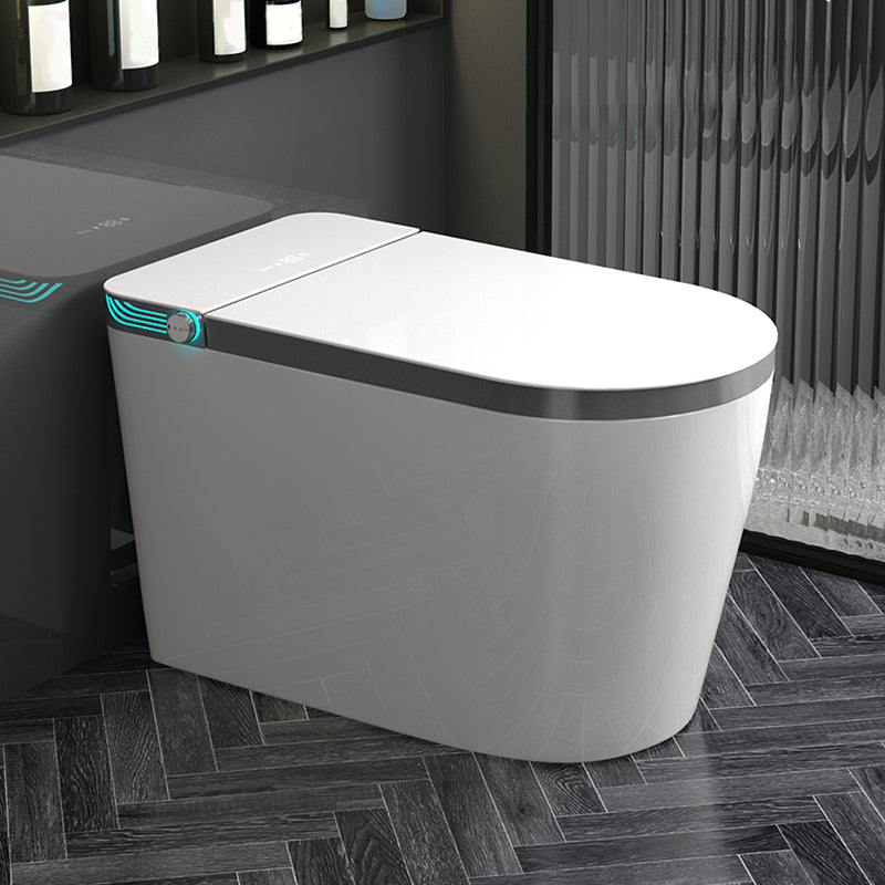 Modern Floor Mount Bidet with Tank and Heated Seat in White Finish