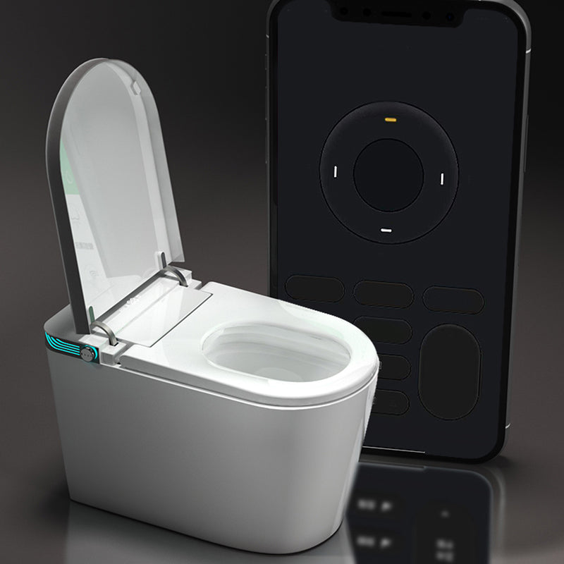 Modern Floor Mount Bidet with Tank and Heated Seat in White Finish