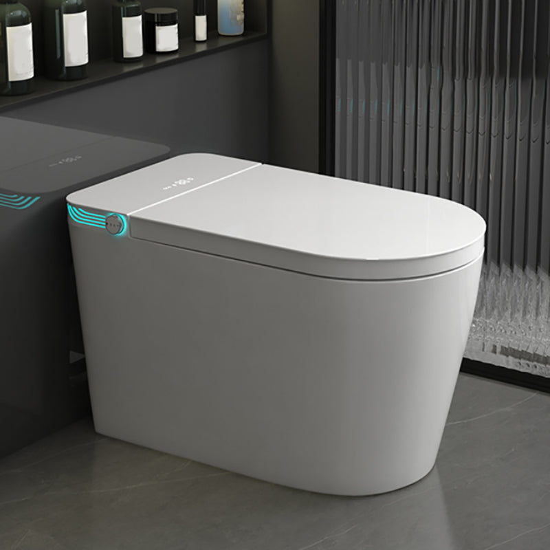 Modern Floor Mount Bidet with Tank and Heated Seat in White Finish