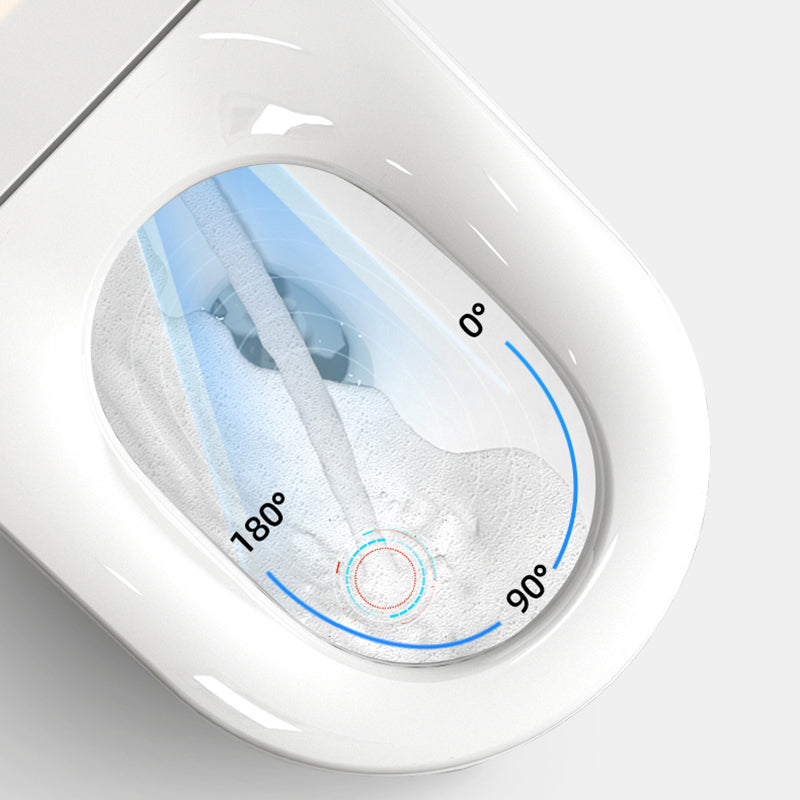 Modern Floor Mount Bidet with Tank and Heated Seat in White Finish