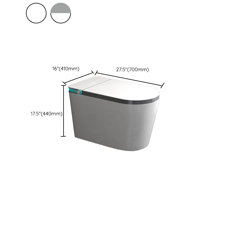 Modern Floor Mount Bidet with Tank and Heated Seat in White Finish