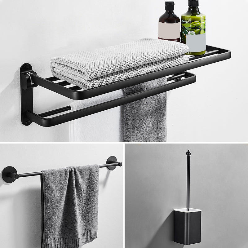 Modern Bathroom Hardware Set Matte Black Metal Bathroom Accessory Kit Anti-rust