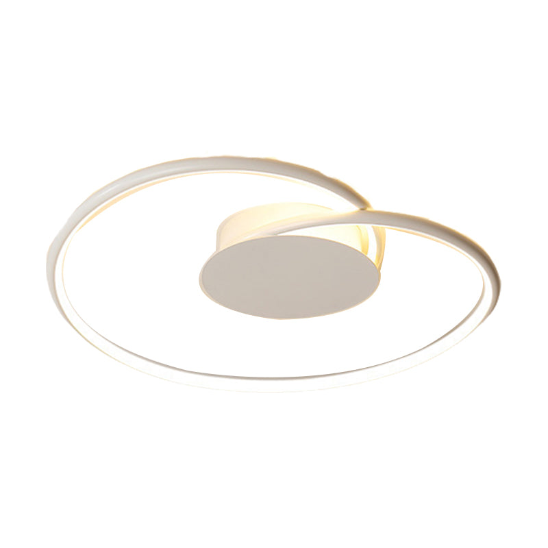 Metal Geometric Flush Light Simple 1 Light Flush Lighting in White