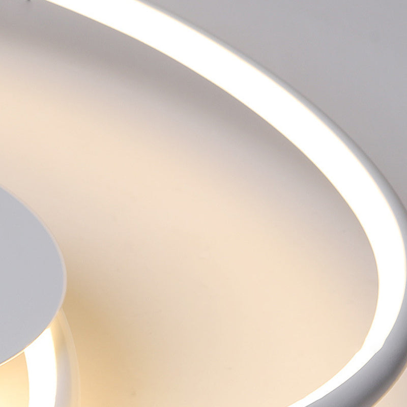 Metal Geometric Flush Light Simple 1 Light Flush Lighting in White