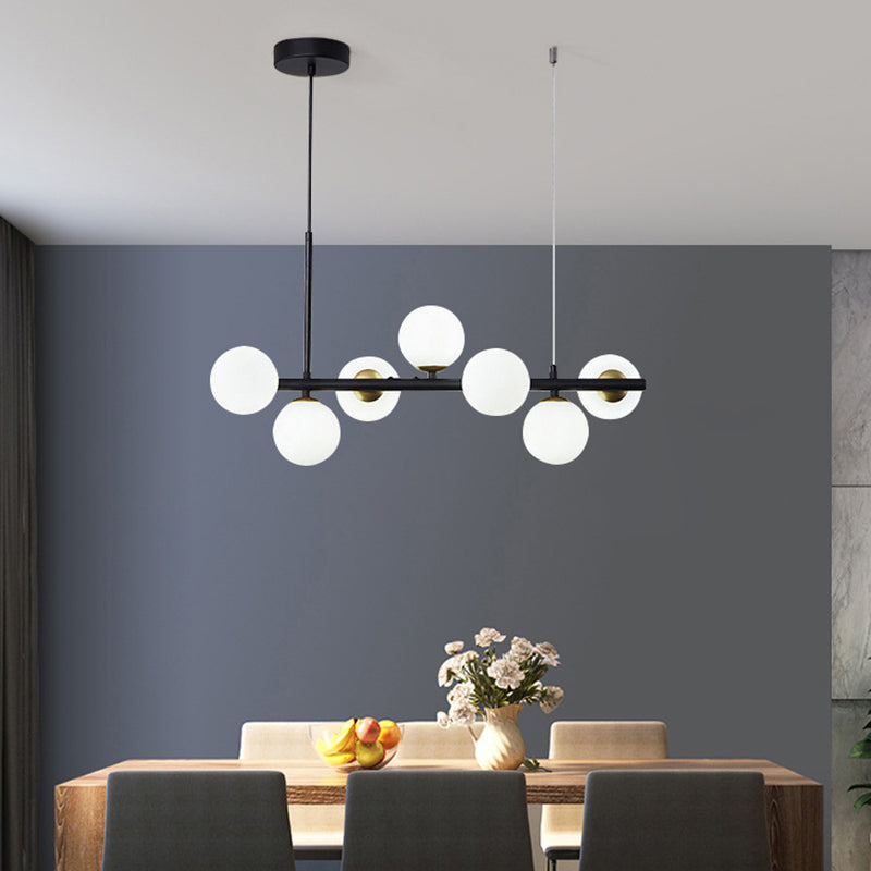 Ball Shape Glass Island Chandelier Modern Style Multi Lights Island Ceiling Light