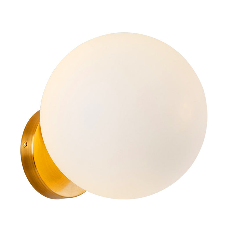 Modern Wall Light Fixture Metallic Wall Light Sconce with Glass Shade for Bedroom