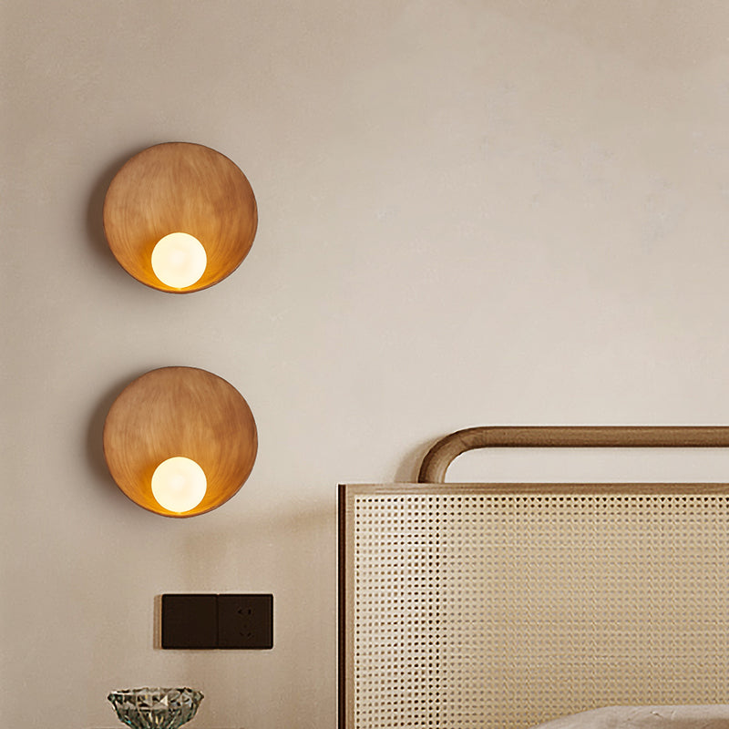 Modernism Resin Wall Lighting 1-Light Glass Shade Wall Mount Light for Foyer