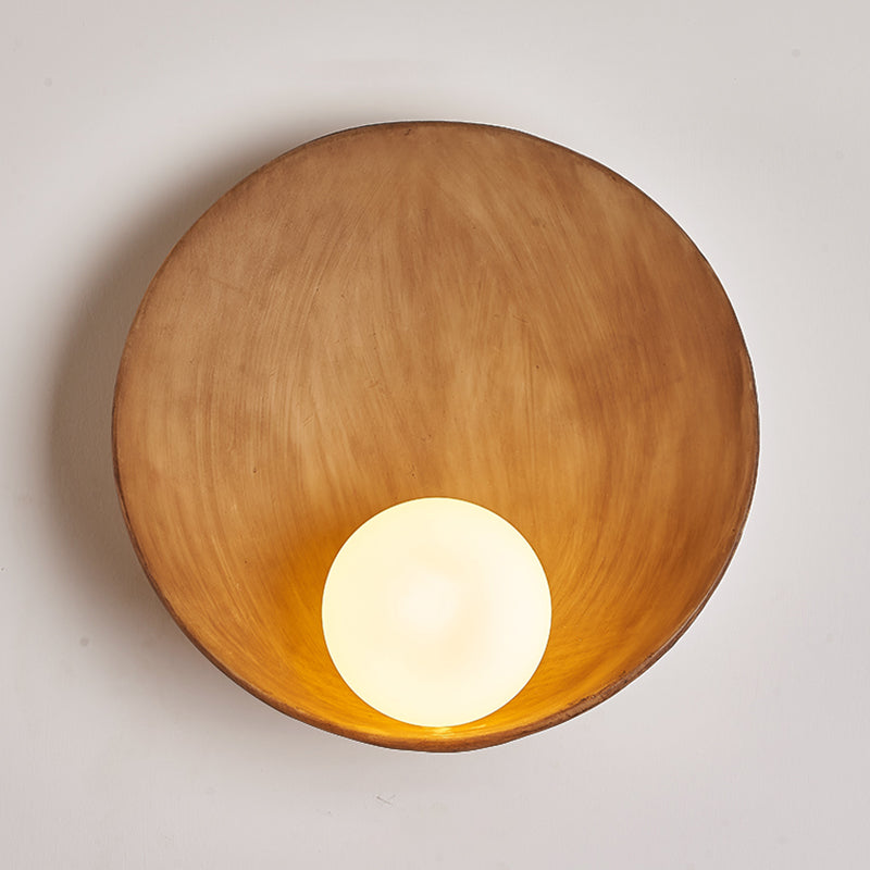 Modernism Resin Wall Lighting 1-Light Glass Shade Wall Mount Light for Foyer