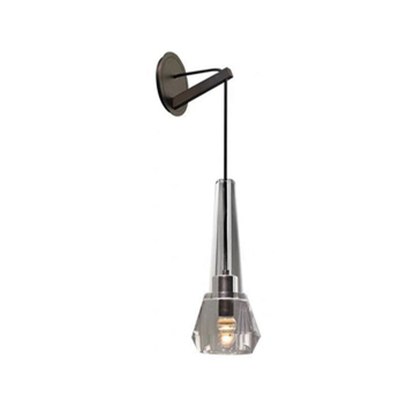 Modern Crystal Shade Wall Lighting Fixtures 1-Light Wall Lamp for Dining Room