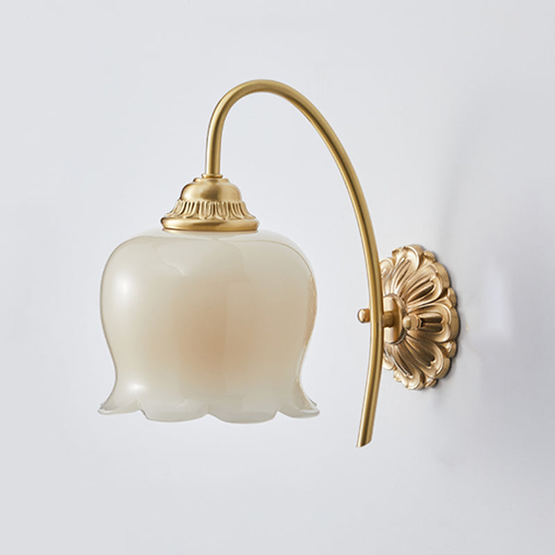 Brass Vanity Lighting Modern Flower Wall Light Fixture for Bathroom