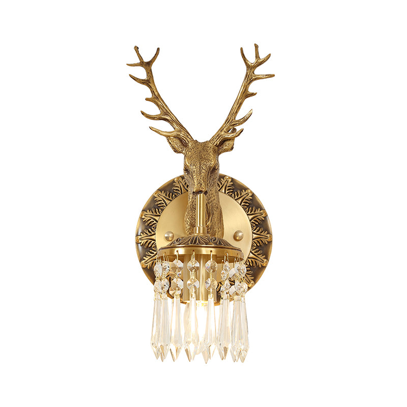 Crystal and Brass Vanity Lighting Modern Wall Light Fixture for Bathroom