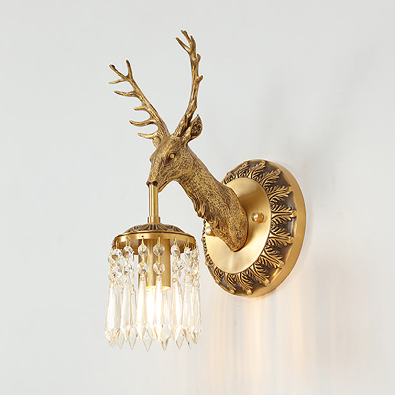 Crystal and Brass Vanity Lighting Modern Wall Light Fixture for Bathroom