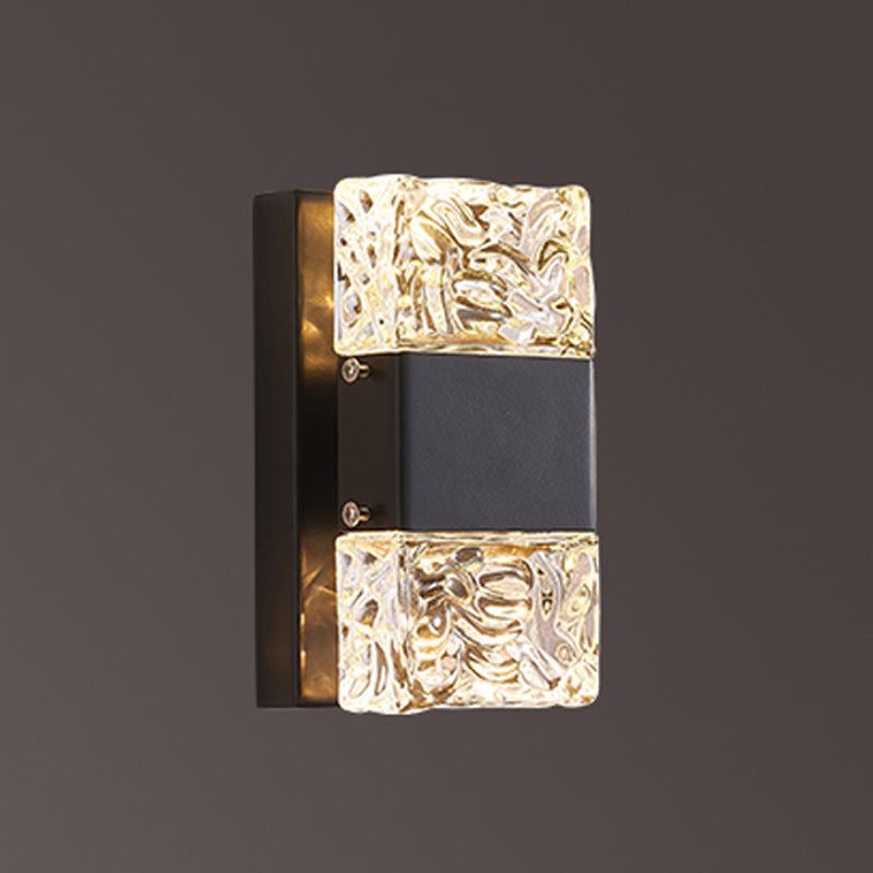 Modern Vanity Lighting Rectangular Wall Light Fixture with Crystal for Bathroom