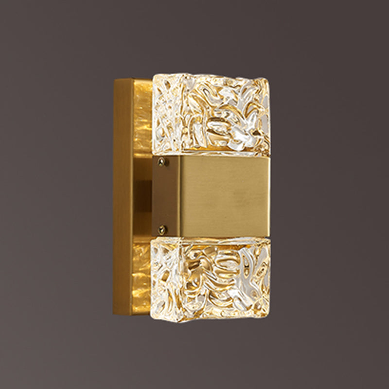 Modern Vanity Lighting Rectangular Wall Light Fixture with Crystal for Bathroom