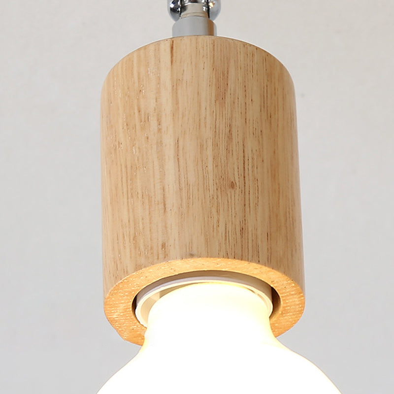 Geometric Shape Wood Vanity Sconce Light Modern Multi-Lights Vanity Mirror Lights in Brown