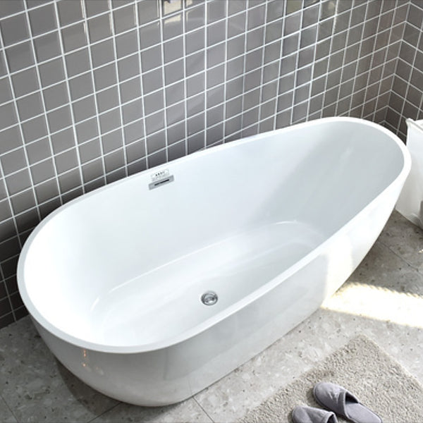 Modern Antique Finish Bathtub Soaking Back to Wall Oval Bath Tub