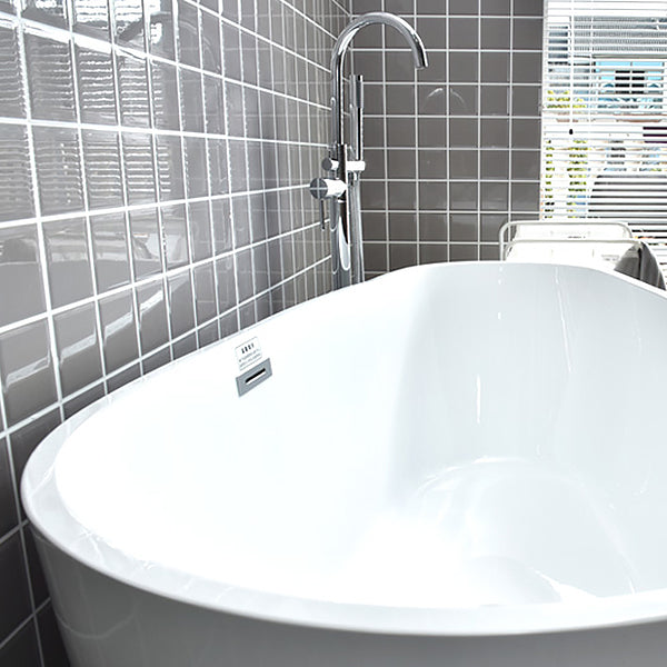 Modern Antique Finish Bathtub Soaking Back to Wall Oval Bath Tub