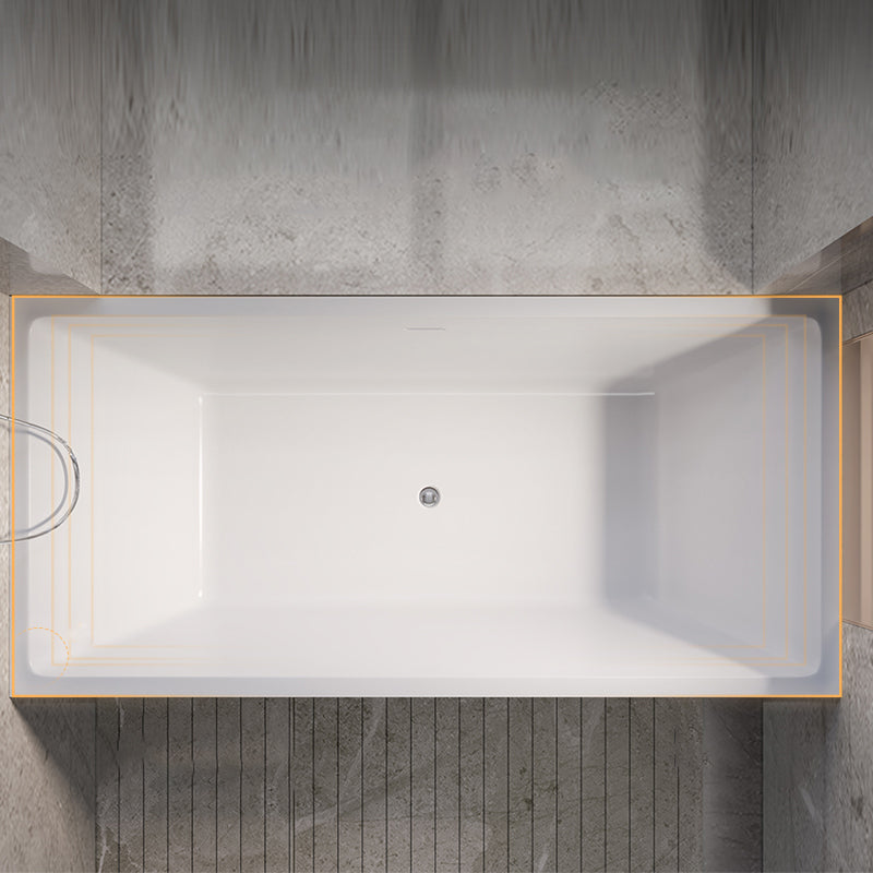 Rectangular Back to Wall Bathtub Antique Finish Soaking Modern Bath Tub
