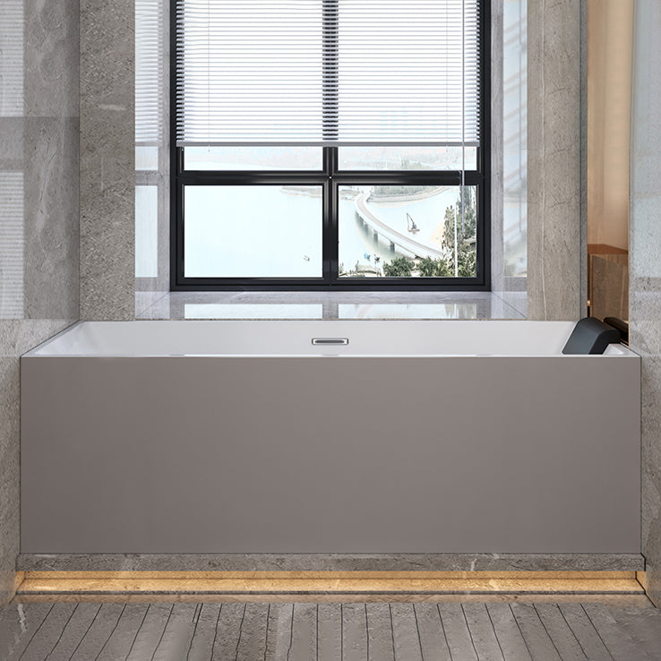 Rectangular Back to Wall Bathtub Antique Finish Soaking Modern Bath Tub