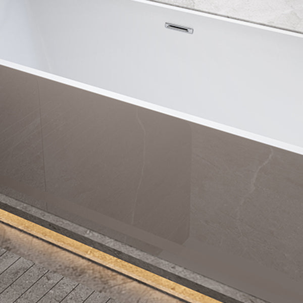 Rectangular Back to Wall Bathtub Antique Finish Soaking Modern Bath Tub