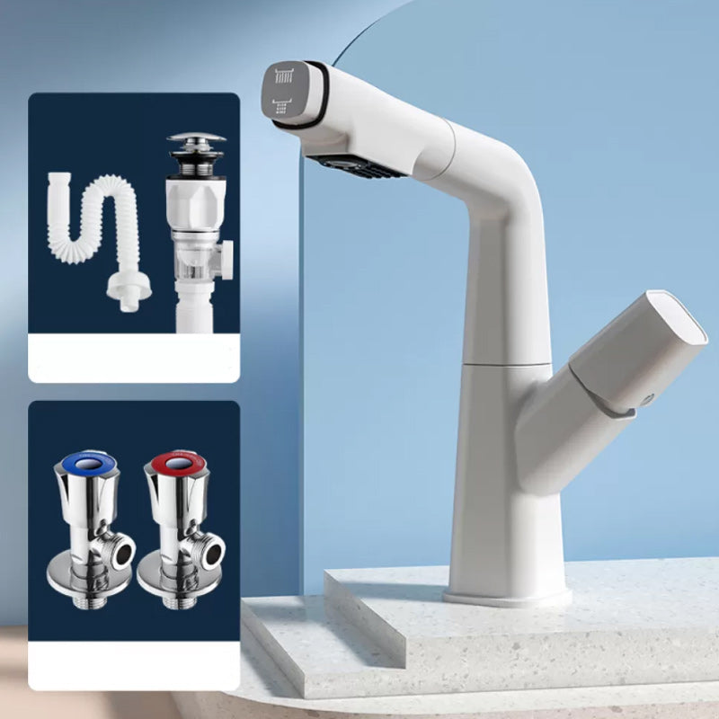 Modern Swivel Spout Vessel Faucet Centerset Bathroom Faucet with Knob Handle