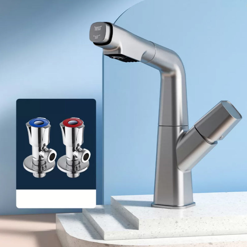 Modern Swivel Spout Vessel Faucet Centerset Bathroom Faucet with Knob Handle