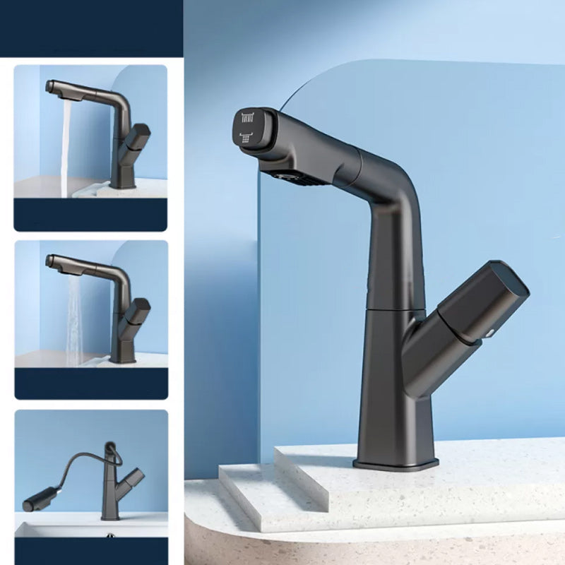 Modern Swivel Spout Vessel Faucet Centerset Bathroom Faucet with Knob Handle