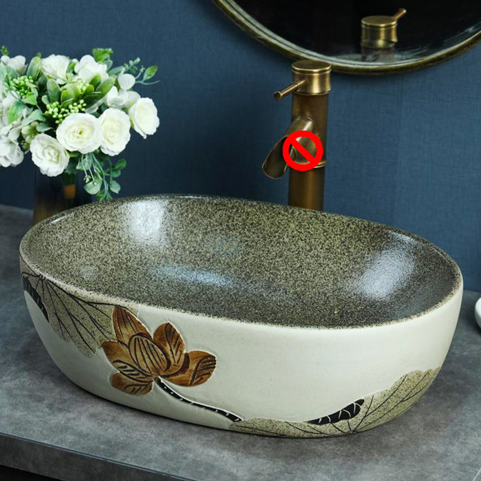 Porcelain Vessel Bathroom Sink Modern No Craftsmanship Vessel Bathroom Sink Only