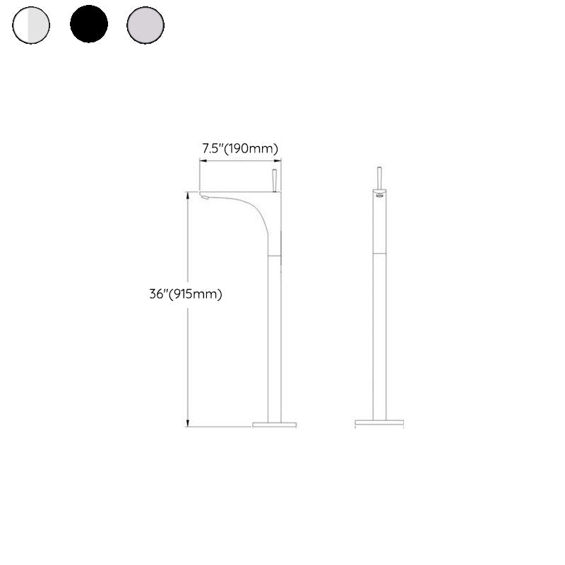 Modern Floor Mounted Freestanding Tub Filler Freestanding Copper High Arc Tub Filler Trim