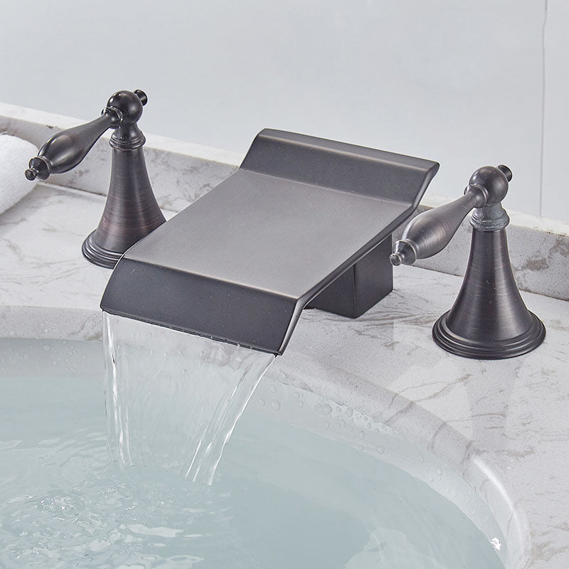 Traditional Roman Tub Faucet Set Copper Fixed Deck-Mount with Handles