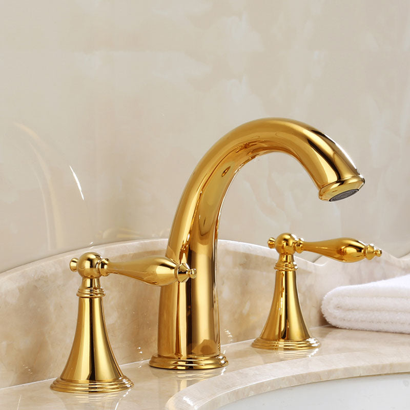 Traditional Roman Tub Faucet Set Copper Fixed Deck-Mount with Handles