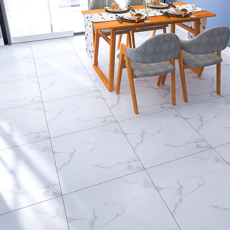 Home Vinyl Flooring Peel and Stick Marble Print Square PVC Flooring for Living Room