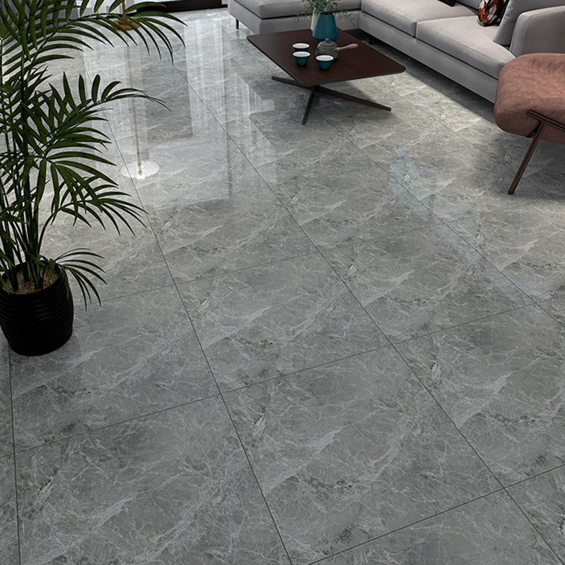 Home Vinyl Flooring Peel and Stick Marble Print Square PVC Flooring for Living Room