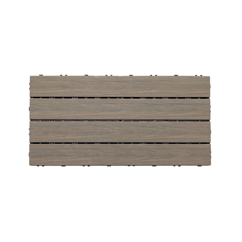 Tradition Square Wood Tile Wire Brushed Brown Engineered Wood for Patio Garden