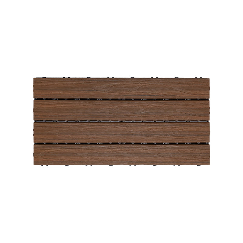 Tradition Square Wood Tile Wire Brushed Brown Engineered Wood for Patio Garden