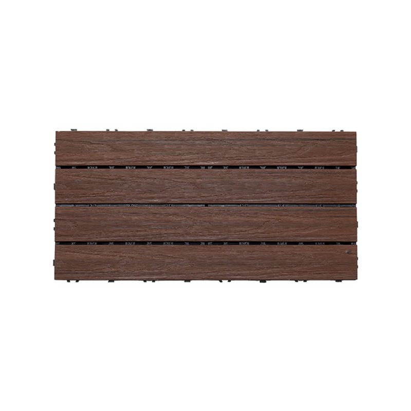 Tradition Square Wood Tile Wire Brushed Brown Engineered Wood for Patio Garden